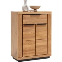 Lomadox Schuhschrank GIUSTINO-06 80 cm breit, Eiche teilmassiv mit schwarz