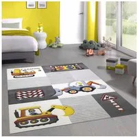 Carpetia Kinderteppich Verspieltes 3D-Motivdesign, rechteckig, Höhe: 13 mm, pflegeleicht, strapazierfähig, handgearbeiteter Konturenschnitt