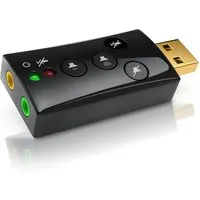 CSL Extern, Virtual Surround, 7.1 Dynamic 3D Stereo Surround Sound USB-Soundkarte 7.1 Surround, Sound Card mit Funktionstasten, Lautstärkeregler für PC, Tablet & Mac