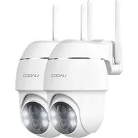 Topcony Überwachungskamera 2K Überwachungskamera Aussen Akku 355°/90° Schwenkbar, Kabellose (Außenbereich, Aussen, 355°/90° Schwenkbar, Kabellose WLAN IP Kamera Outdoor mit Nachtsicht in Farbe, 2-tlg., Personen-/Bewegungserkennung, IP66 Wasserdicht, 