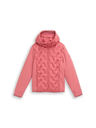 Tom Tailor - Hybrid Steppjacke mit Kapuze pink - Gr. - L