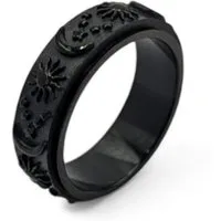 Eyecatcher Fingerring Drehbare Anti-Stress Ringe aus Edelstahl mit Sonne- und Mondmotiven, Drehbarer Ring, Beweglicher Ring