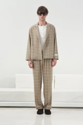 Polyviscose kariertes Jacket mit Taschen