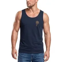 Neverless Tanktop Herren Tank-Top Palme Logo Print Sommer Badge Emblem Minimal Line Art mit Print