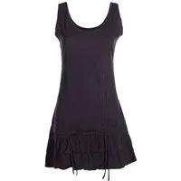Vishes Minikleid Damen Baumwolle Trägerkleid Raffung Volant Verstellbar Boho Alternative Mode, Boho, Hippie, Ethno, Festival