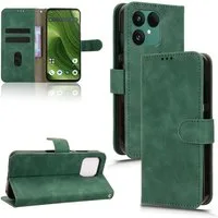 Wigento Smartphone-Hülle Für Fairphone 6 Kunstleder Skin Feel Book Wallet Tasche Hülle Grün, Magnetisch, Kartenhalter, Standfunktion