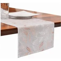 OTTO home Tischläufer Raffon (Packung 1-tlg), Leinen Optik mit Blattmotiv, verschiedene Größen