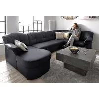 DOMO collection Wohnlandschaft Papenburg, zeitlose Rückensteppung, elegante Formensprache, U-Form, in großer Farbvielfalt, wahlweise mit Bettfunktion