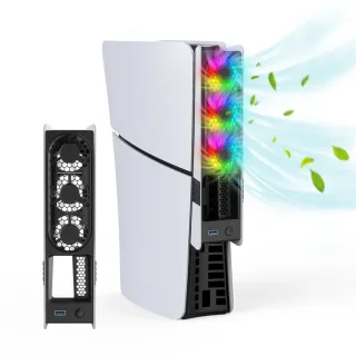 JYS JYS-P5228 for PS5 Pro/PS5 Slim Console Rear Cooling Fan with RGB Light Intelligent Temperature Control Dissipation F
