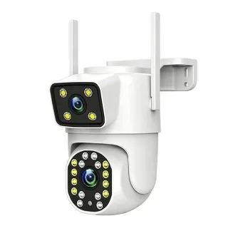 CAM180 Dual Lens Outdoor Security Camera PTZ AI Human Tracking Full Color Night Vision Two Way Audio Wireless WiFi Home