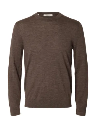 selected men - SLMTRAY LS KNIT REG MERINO CREW NOOS - Gr. - M