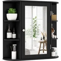 KOMFOTTEU Spiegelschrank Badschrank Hängeschrank Wandschrank mit Ablagen, 66 x 17 x 63 cm