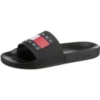 Tommy Jeans TOMMY JEANS POOL SLIDE ESS Badepantolette, Sommerschuh, Poolslides, Schlappen, mit plakativer Logoflag