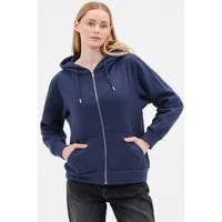 Smith & Solo Kapuzenpullover Damen - Sweatshirt mit Reißverschluss Zipper Hoodie Kapuzensweatjacke