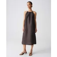 OPUS Trägerkleid WIDALA LINEN mit Leinenstruktur Schmale Träger und Kordel für leichte Sommerlooks
