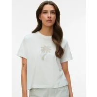 Vero Moda Kurzarmshirt VMPALMA METTE SS TOP BOX JRS Baumwolle