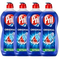 PRIL Original 4 x 675ml Geschirrspülmittel (Spar-Pack, [4-St. selbstaktiv gegen Fett & Stärke)