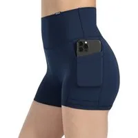 Smilodox Shorts Lissa, High Waist Radlerhose mit seitlichen Eingrifftaschen, elastisch Figurformender Bund, enganliegend, Training Alltag Fitness Yoga