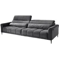 Massivart® Big-Sofa LOGAN Cord grün, beige, grau, rost 280 cm / 4-Sitzer, Nosagfederung · Sitztiefenverstellung · Kopfteilverstellung
