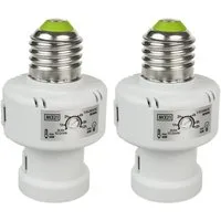 Maclean Lampenfassung MCE21 E27 Lampenfassung mit Dämmerungssensor & Timer 100W, (2-St), Automatische Lichtsteuerung für Flur, Keller und Garage