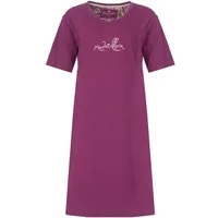 Medaillon Nachthemd Damen Schlafshirt mit kurzem Arm (1-tlg) Baumwolle