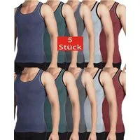 DDOnlineShop Unterhemd Tank Top Achselshirt für Herren Unterhemd (Spar-Set, 5-St., 5er-Pack) Feinripp aus Baumwolle Melange M L XL XXL XXXL (A403)