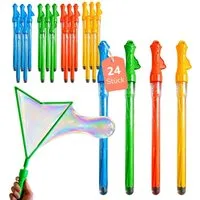 alldoro Seifenblasenstab 24er Set XXL Triangel-Seifenblasenstäbe für Riesen-Seifenblasen, Seifenblasenschwerter zum Aufklappen, je 110ml Seifenblasenflüssigkeit