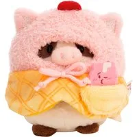 Nici Kuscheltier mymochi, Set Kuh Moona 8 cm mit Milch-Shake und Softeiskostüm