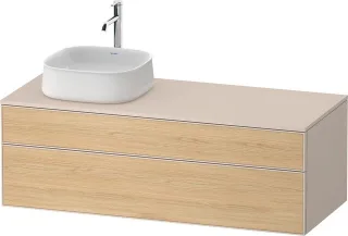 Duravit Zencha Konsolenwaschtischunterbau wandhängend Natur Eiche & Taupe Matt & Supermatt 1300x550x ZE4822L30830000