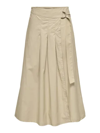 ONLY - ONLEVIKE LONG WRAP PLEAT SKIRT WVN Humus - Gr. - XL
