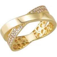 trendor Goldring Damenring 333 Gold Bicolor Zirkonia-