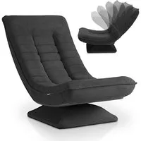 Juskys Relaxsessel Korsika, 360°-drehbar & klappbar, Cord-Bezug, ergonomisch