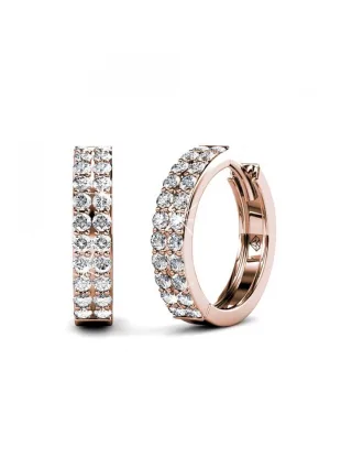 Glamour-Ohrringe - Roségold und Kristall