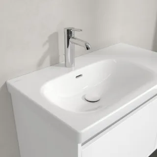 Villeroy und Boch Skyla Waschtisch 5A52L101 80x46cm, für 3-Loch-Armatur, mit Überlauf, Weiß Alpin