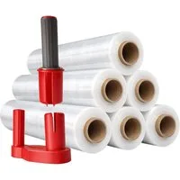 Freiziel Schutzfolie 6 x Stretchfolie 50cm 1,5kg 23my + Abroller Rot