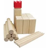 TikTakToo Roundnet-Spiel Kubb Stratgiespiel Wurfspiel Set Vedkubbar, (22-tlg), aus Holz, Geschicklichkeitsspiel, Gartenspiel, Teamspiel