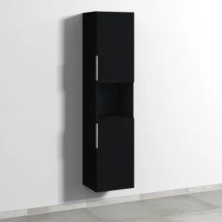 Sanipa 3way Hochschrank mit 2 Türen und 1 offenem Fach, Schwarz-Matt UF11708