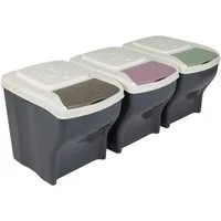 GarPet Mülltrennsystem Mülleimer 3 Fächer Mülleimer Küche Unterschrank Mülltrennsystem 3x20 L