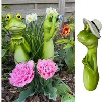 Online-Fuchs Gartenfigur Gartenstecker Froschhals, Kopf - lustige Deko Figuren für Blumenbeet, (Gartenstecker), für den Außenbereich - 30 cm groß