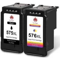 Toner Kingdom 2er für CANON PG-575 576 XXL Patronen Tintenpatrone (für Pixma TR4750i TR4751i TS3550i TS3551i)