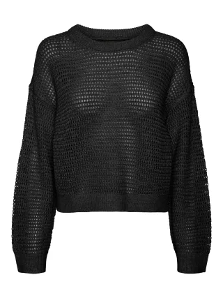 VERO MODA - VMNEWMADERA LS O-NECK PULLOVER BOO black - Gr. - L