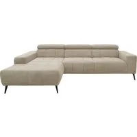 DOMO collection Ecksofa Trento L-Form, mit Kufenfuß oder Einzelfuß, whlw. verstellbare Kopfteile, passend für gängige Saugroboter