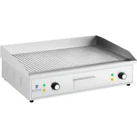 Royal Catering Elektrogrill 70 x 40 cm Doppel Elektrogrillplatte gerillt Griddleplatte Bratplatte, 4400 W