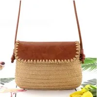 nsihing Umhängetasche Boho Strohtasche Damen Stroh Umhängetasche Vintage Strandtasche (Strand Stroh Handtasche Crossbody Tasche), für Damenreisen und Urlaub