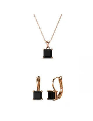 Parure et Coffret Square - Or Rosé et Noir