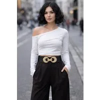 Ella Jonte Stretchgürtel Eleganter Taillengürtel mit goldfarbener Statement-Schnalle