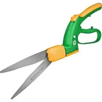 GRÜNTEK Grasschere Teflon Rasenschere SEGLER 360° drehbarer Schneidekopf, mit Handschutz, Rasenkantenschere 380 mm, ergonomische Griffe, Anti-Haft beschichtet