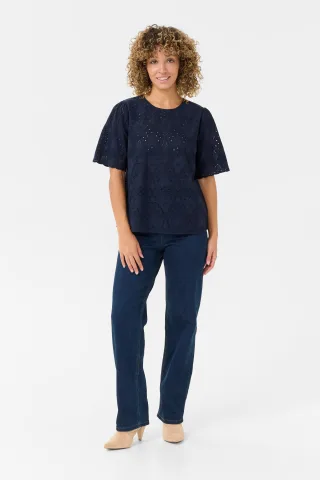 Kurzarm-Bluse Regular fit Navy Blazer navy