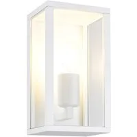 TRIO Leuchten LED Außen-Wandleuchte Aluminium Weiß mit Glas, Höhe 26cm, LED wechselbar, warmweiß, Wand Außenleuchte, Fassadenbeleuchtung Hauswand Haustür inkl. E27 LED