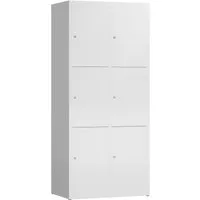 Steelboxx Fächerschrank XL Spind Kleiderspind 2 Abteile 6 Fächer 1800 x 800 x 500 mm (1-St) komplett montiert, keine Montage notwendig